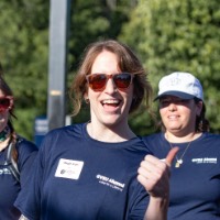 GVSU Alumna shows a thumbs up